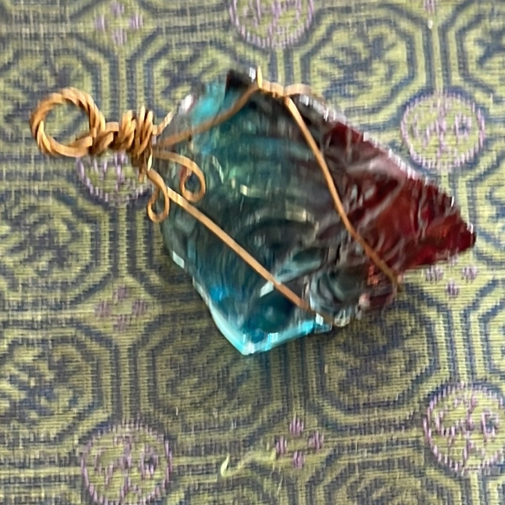 Wrapped Crystal Pendant Hand Wrapped